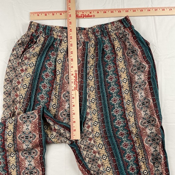 Shosho Womens Boho Pants Small Rayon Festival Hippie Gypsy Y2K Lounge Retro - Picture 4 of 5
